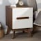 Baxton Studio Calypso Mid-Century White and Walnut Wood 2-Drawer Storage Nightstand 137-7504 - alternate 3